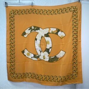Chanel Gold Silk Scarf! Luxury Scarf!